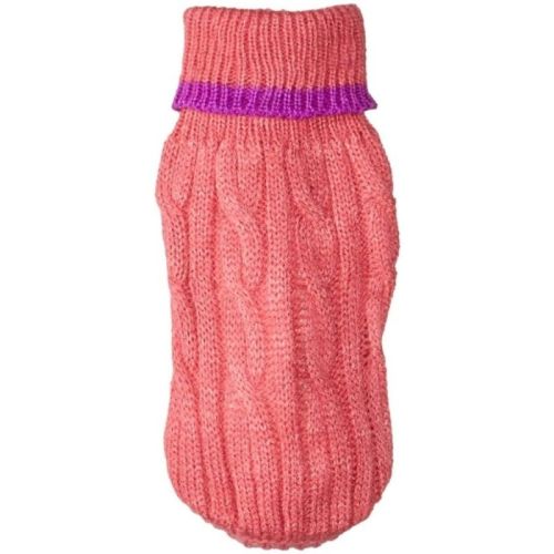 Fashion Pet Cable Knit Dog Sweater Pink