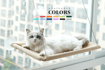 Cat House Hammock Window Bed For Cats Cushion Hanging Window Bed With Blanket Home Pet Nesk Supplies Dog Mat Sleep Accessories (Color: Blue)